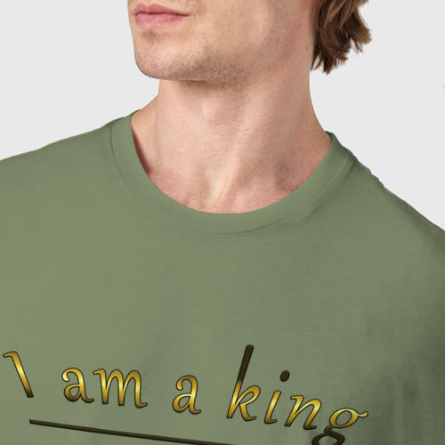 Мужская футболка хлопок с принтом I am a king, фото #4