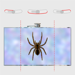 Фляга с принтом Птицеед паук для любого человека, вид спереди №5. Цвет основы: металл