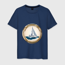 Мужская футболка хлопок Яхта в море