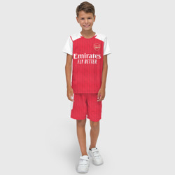 Детский костюм с шортами 3D ФК Арсенал Лондон форма 23-24 домашняя - фото 2