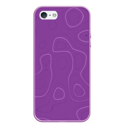 Чехол для iPhone 5/5S матовый Объемные разводы - яркий фиолетовый - узор Хуф и Ся
