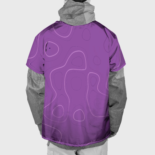 Накидка на куртку 3D Объемные разводы - яркий фиолетовый - узор Хуф и Ся, цвет 3D печать - фото 2