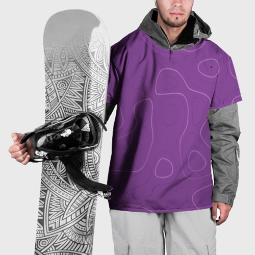 Накидка на куртку 3D Объемные разводы - яркий фиолетовый - узор Хуф и Ся, цвет 3D печать