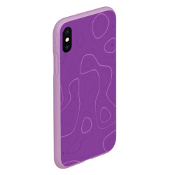 Чехол для iPhone XS Max матовый Объемные разводы - яркий фиолетовый - узор Хуф и Ся - фото 2