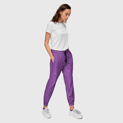 Женские брюки 3D Объемные разводы - яркий фиолетовый - узор Хуф и Ся, цвет 3D печать - фото 5