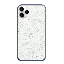 Чехол для iPhone 11 Pro Max матовый Хаотичная черно-белая рябь - узор Хуф и Ся