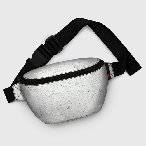 Поясная сумка 3D с принтом Хаотичная черно-белая рябь - узор Хуф и Ся, фото #5