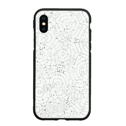 Чехол для iPhone XS Max матовый Хаотичная черно-белая рябь - узор Хуф и Ся