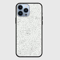 Чехол для iPhone 13 Pro Max Хаотичная черно-белая рябь - узор Хуф и Ся