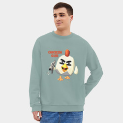 Мужской свитшот oversize без начеса хлопок Chicken Gun злой - фото 2
