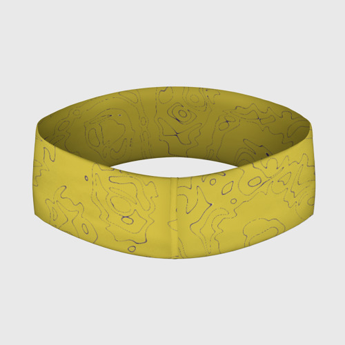 Повязка на голову 3D Рябь - зеленовато-желтый и фиолетовый - узор Хуф и Ся - фото 2