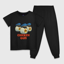 Детская пижама хлопок Chicken Gun команда синие