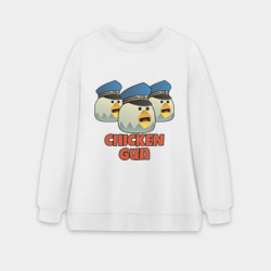 Женский свитшот oversize без начеса хлопок Chicken Gun команда синие