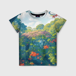 Детская футболка 3D Лесной пейзаж