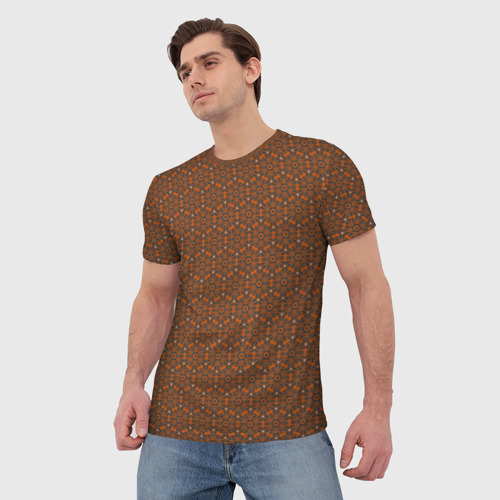 Мужская футболка 3D Узор Хуф и Ся - оранжевый, цвет 3D печать - фото 3