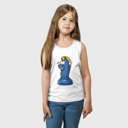 Майка с принтом Шахматный конь InChess для ребенка, вид на модели спереди №2. Цвет основы: белый