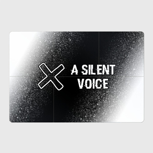 Магнитный плакат 3Х2 A Silent Voice glitch на темном фоне: надпись и символ