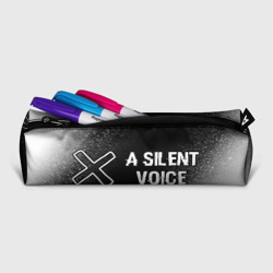 Пенал школьный 3D A Silent Voice glitch на темном фоне: надпись и символ - фото 2