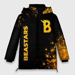 Женская зимняя куртка Oversize Beastars - gold gradient: надпись, символ