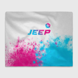 Плед 3D Jeep neon gradient style: символ сверху