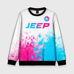 Детский свитшот 3D Jeep neon gradient style: символ сверху