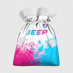 Подарочный 3D мешок Jeep neon gradient style: символ сверху