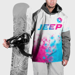 Накидка на куртку 3D Jeep neon gradient style: символ сверху