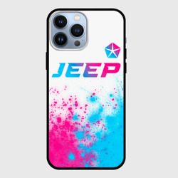 Чехол для iPhone 13 Pro Max Jeep neon gradient style: символ сверху