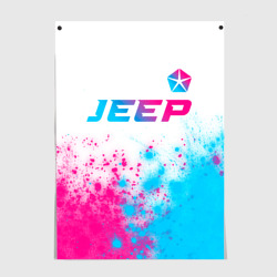 Постер Jeep neon gradient style: символ сверху