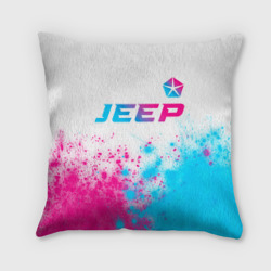 Подушка 3D Jeep neon gradient style: символ сверху