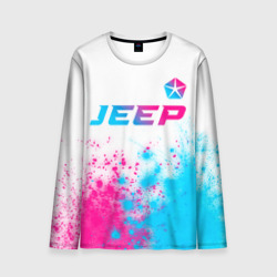 Мужской лонгслив 3D Jeep neon gradient style: символ сверху