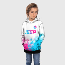 Детская толстовка 3D Jeep neon gradient style: символ сверху - фото 2