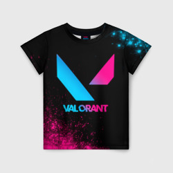 Детская футболка 3D Valorant - neon gradient