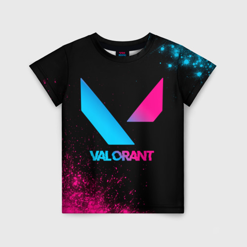 Детская футболка 3D Valorant - neon gradient, цвет 3D печать