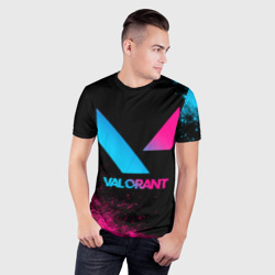 Мужская футболка 3D Slim Valorant - neon gradient - фото 2