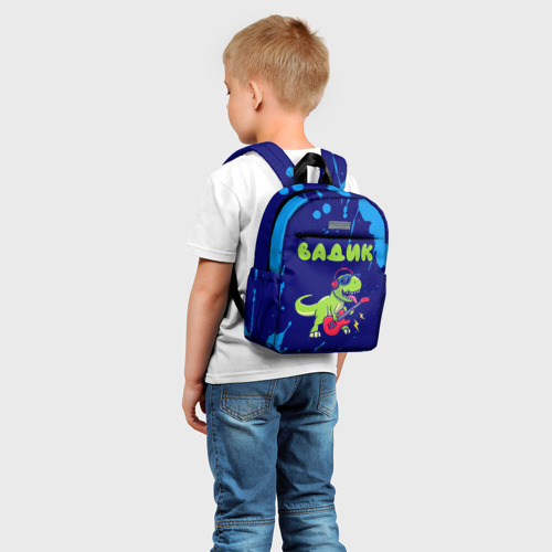 Детский рюкзак 3D с принтом Вадик рокозавр, фото на моделе #1