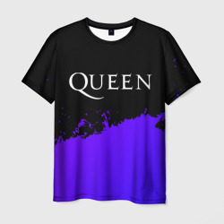 Мужская футболка 3D Queen purple grunge