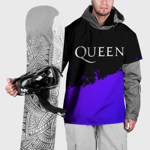 Накидка на куртку 3D Queen purple grunge, цвет 3D печать