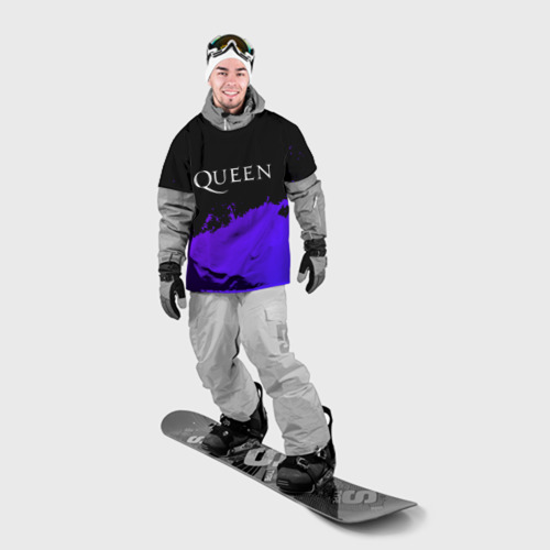 Накидка на куртку 3D Queen purple grunge, цвет 3D печать - фото 3