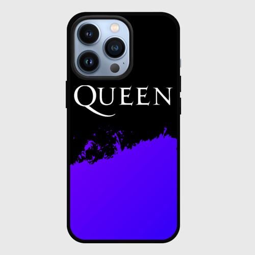 Чехол для iPhone 13 Pro с принтом Queen purple grunge, вид спереди #2