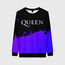 Женский свитшот 3D Queen purple grunge