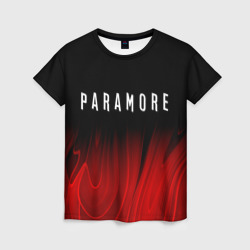 Женская футболка 3D Paramore red plasma