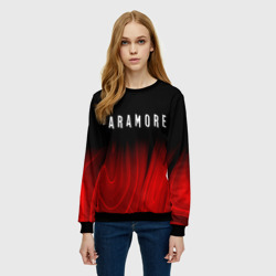 Женский свитшот 3D Paramore red plasma - фото 2