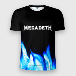 Мужская футболка 3D Slim Megadeth blue fire