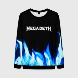 Мужской свитшот 3D Megadeth blue fire