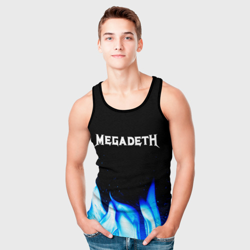 Мужская майка 3D Megadeth blue fire, цвет 3D печать - фото 5