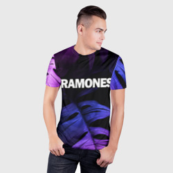 Мужская футболка 3D Slim Ramones neon monstera - фото 2