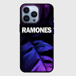 Чехол для iPhone 13 Pro Ramones neon monstera