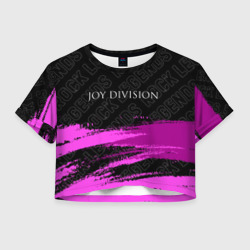 Женская футболка Crop-top 3D Joy Division rock Legends: символ сверху