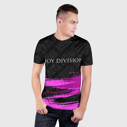 Мужская футболка 3D Slim Joy Division rock Legends: символ сверху, цвет 3D печать - фото 3